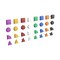 Flash Furniture Bright Beginnings Commercial Grade Multicolor 256 Piece Shape Set for Modular STEAM Wall Systems MK-ME14696-GG - alternate 1